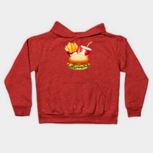 Fast Food Hamburger Fries and Drink Kids Hoodie